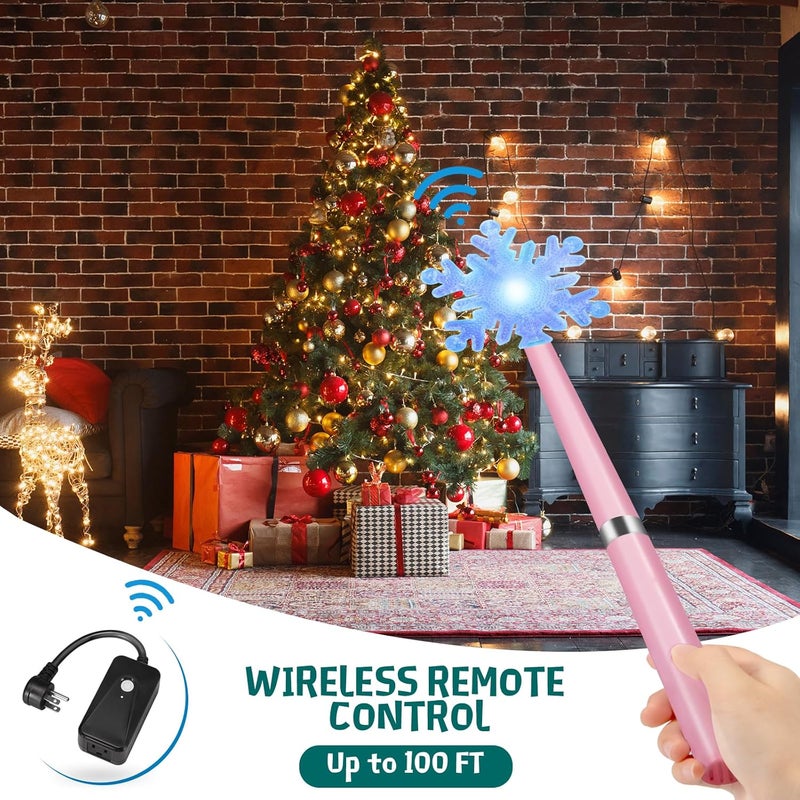 Airjam Wireless Remote Control Outlet, Magic Light Wand for Christmas Tree Lights and Home Decoration Lights, Remote Light Switch with Music, Christmas Gift for Kids/Friends/Family, Pink - Image 3